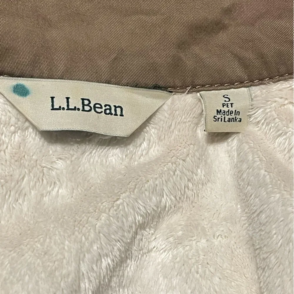 L.L.Bean womens khaki lined jacket Size S
